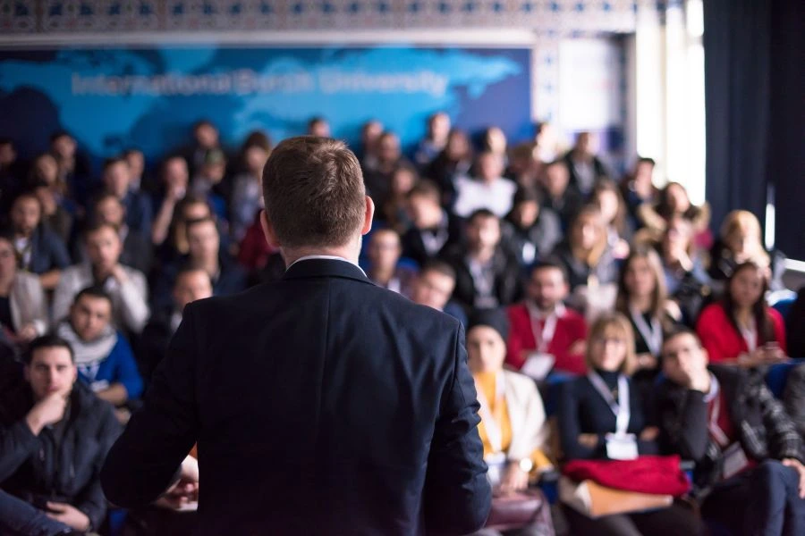 Speaker at a conference